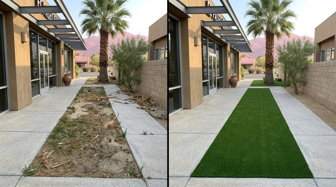 Result artificial grass installation in Palm Desert - Palm Desert Artificial Grass Installation