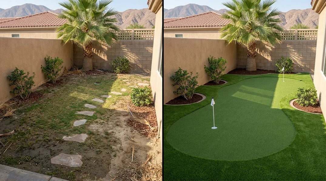 Result artificial grass installation in Palm Desert - Palm Desert Artificial Grass Installation