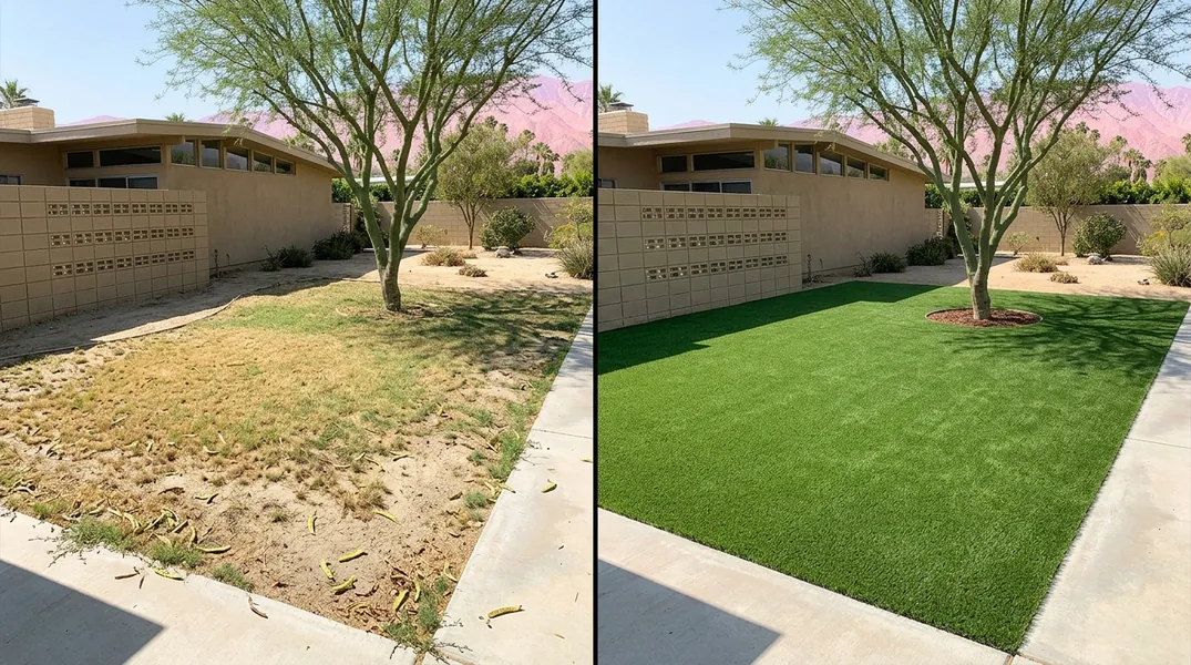 Result artificial grass installation in Palm Desert - Palm Desert Artificial Grass Installation